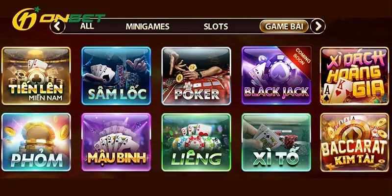 Điểm danh những trò chơi Casino Onbet đang siêu hot trên thị trường hiện nay